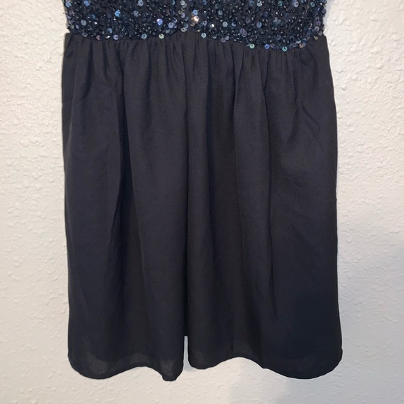 Forever 21 Black Sequin Mesh Skater Dress Sz S - Picture 5 of 10